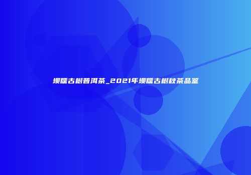 坝糯古树普洱茶_2021年坝糯古树秋茶品鉴