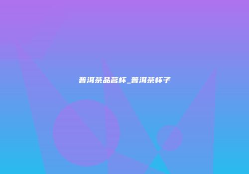 普洱茶品茗杯_普洱茶杯子