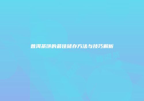 普洱茶饼的最佳储存方法与技巧解析