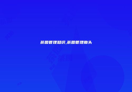 茶园管理知识,茶园管理锄头