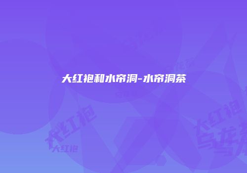 大红袍和水帘洞-水帘洞茶