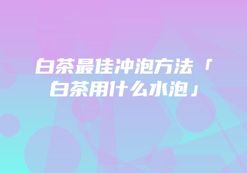 白茶最佳冲泡方法「白茶用什么水泡」