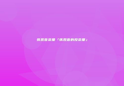 铁观音茶量「铁观音的投茶量」