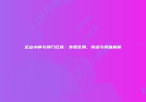 正山小种与祁门红茶：外观区别、特点与风味解析