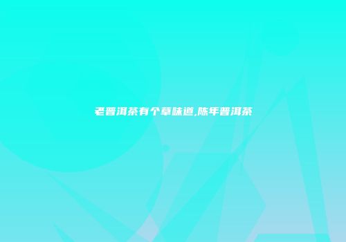 老普洱茶有个草味道,陈年普洱茶