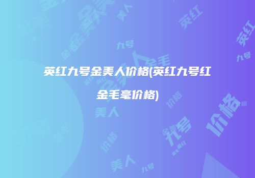 英红九号金美人价格(英红九号红金毛毫价格)