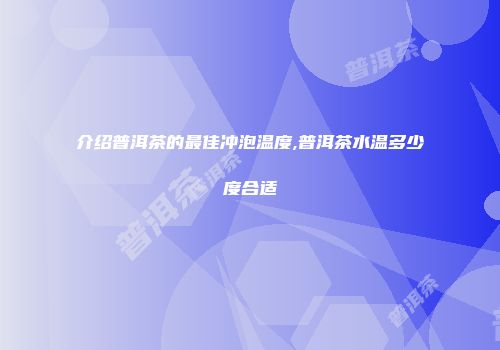介绍普洱茶的最佳冲泡温度,普洱茶水温多少度合适