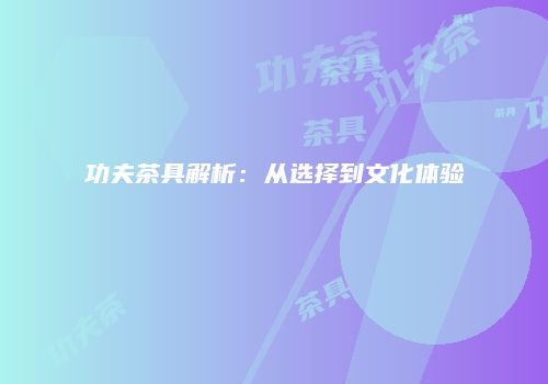 功夫茶具解析：从选择到文化体验
