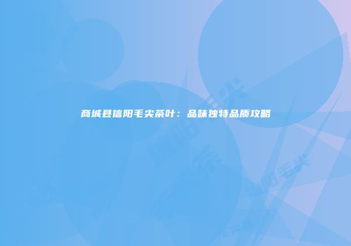 商城县信阳毛尖茶叶：品味独特品质攻略