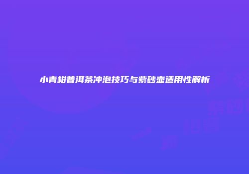 小青柑普洱茶冲泡技巧与紫砂壶适用性解析