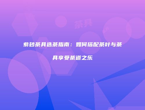 紫砂茶具选茶指南：如何搭配茶叶与茶具享受茶道之乐