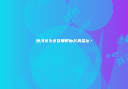 普洱茶泡茶选用何种茶具最佳？