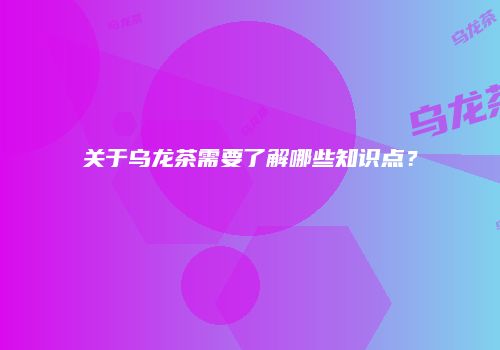 关于乌龙茶需要了解哪些知识点？