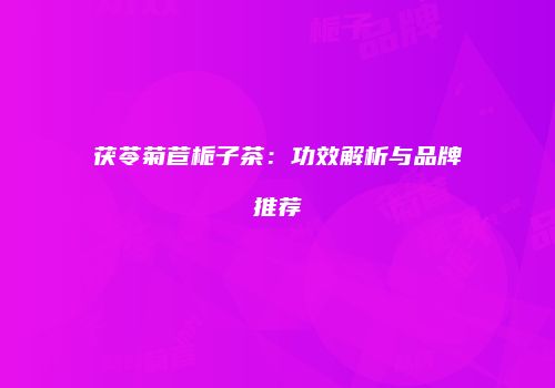 茯苓菊苣栀子茶：功效解析与品牌推荐