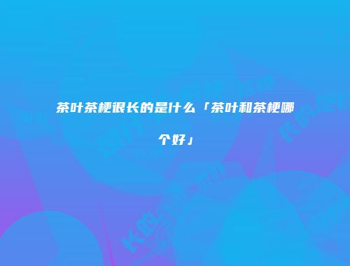 茶叶茶梗很长的是什么「茶叶和茶梗哪个好」
