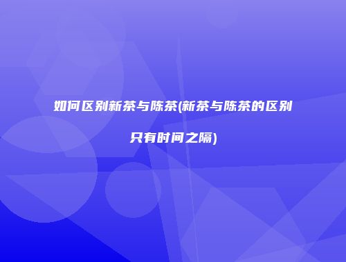 如何区别新茶与陈茶(新茶与陈茶的区别只有时间之隔)
