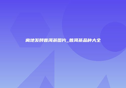 离地发酵普洱茶图片_普洱茶品种大全