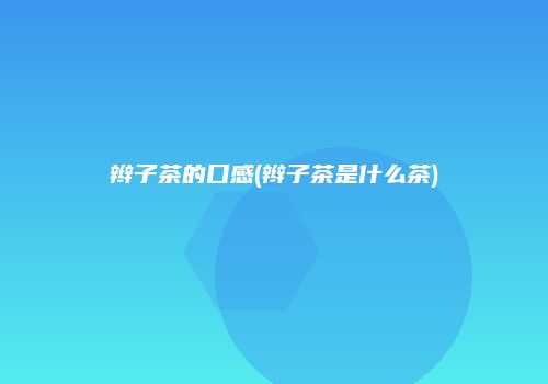 辫子茶的口感(辫子茶是什么茶)