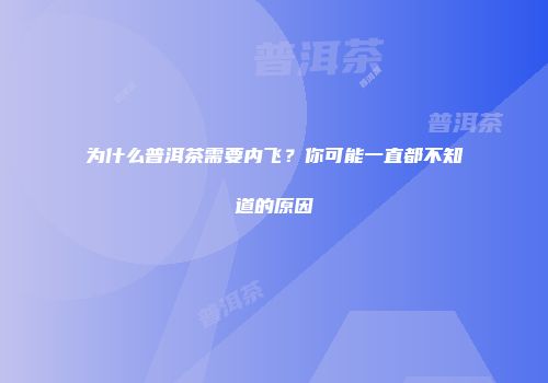 为什么普洱茶需要内飞？你可能一直都不知道的原因