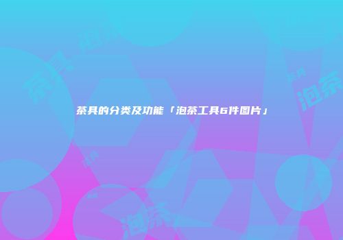 茶具的分类及功能「泡茶工具6件图片」