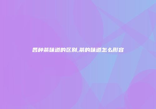 各种茶味道的区别,茶的味道怎么形容