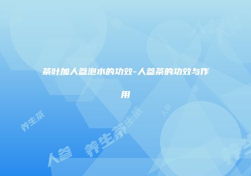茶叶加人参泡水的功效-人参茶的功效与作用