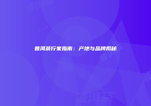 普洱茶行家指南：产地与品牌揭秘