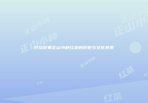 介绍武夷正山小种红茶的历史与文化背景