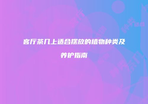 客厅茶几上适合摆放的植物种类及养护指南