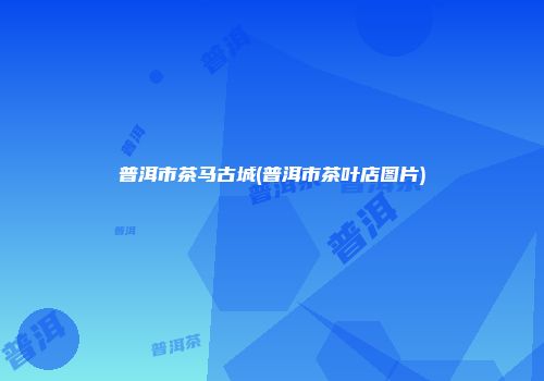 普洱市茶马古城(普洱市茶叶店图片)