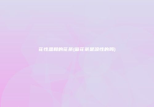 花性温和的花茶(菊花茶是凉性的吗)