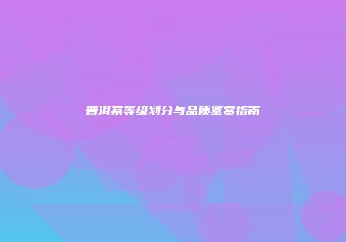 普洱茶等级划分与品质鉴赏指南