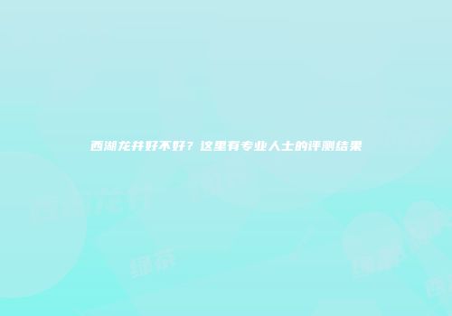 西湖龙井好不好？这里有专业人士的评测结果