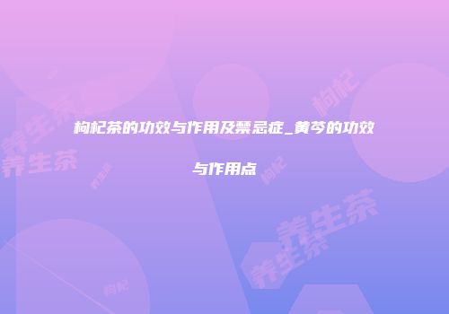 枸杞茶的功效与作用及禁忌症_黄芩的功效与作用点