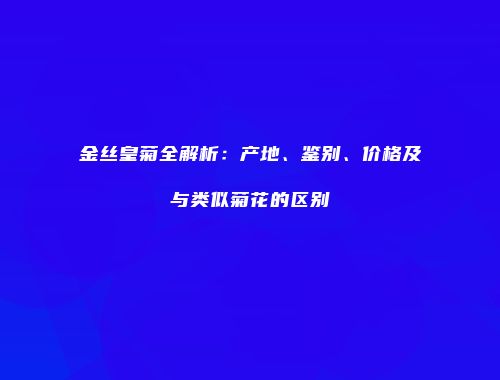 金丝皇菊全解析：产地、鉴别、价格及与类似菊花的区别