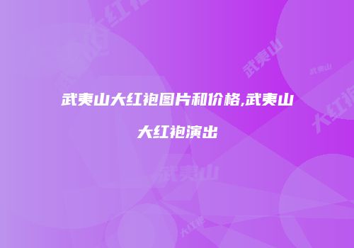 武夷山大红袍图片和价格,武夷山大红袍演出