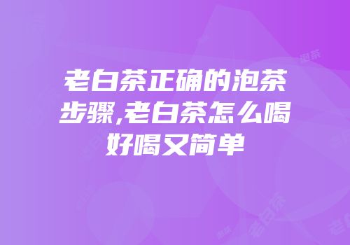 老白茶正确的泡茶步骤,老白茶怎么喝好喝又简单