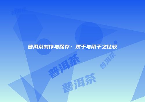 普洱茶制作与保存：烘干与阴干之比较