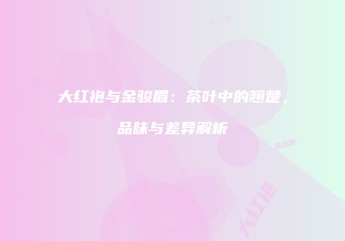 大红袍与金骏眉：茶叶中的翘楚，品味与差异解析