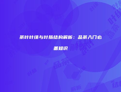 茶叶叶缘与叶脉结构解析：品茶入门必备知识