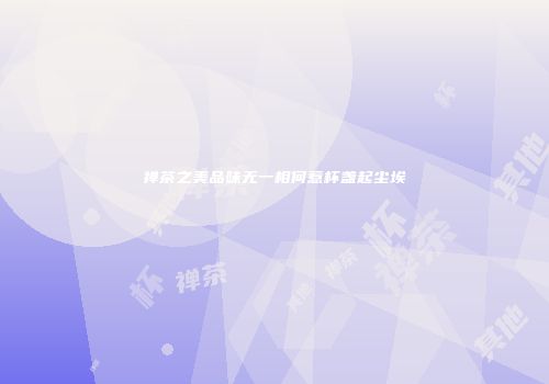 禅茶之美品味无一相何惹杯盏起尘埃