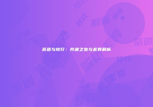 茶道与修行：共通之处与差异解析