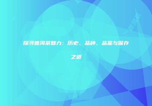 探寻普洱茶魅力：历史、品种、品鉴与保存之道