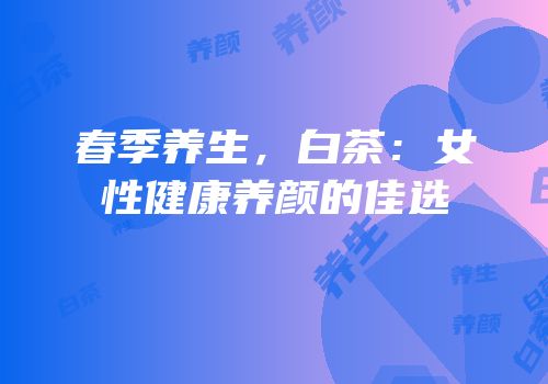 春季养生，白茶：女性健康养颜的佳选