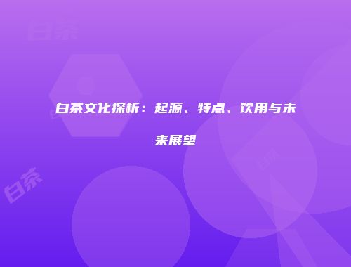白茶文化探析：起源、特点、饮用与未来展望