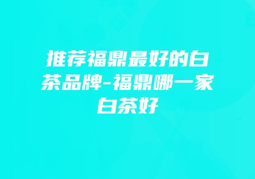 推荐福鼎最好的白茶品牌-福鼎哪一家白茶好