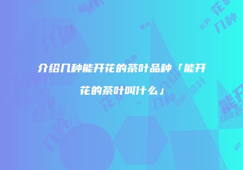 介绍几种能开花的茶叶品种「能开花的茶叶叫什么」