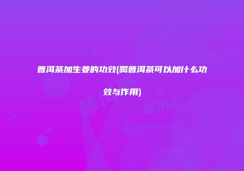 普洱茶加生姜的功效(喝普洱茶可以加什么功效与作用)