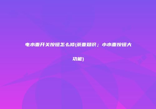 电水壶开关按钮怎么修(茶壶知识；小水壶按钮大功能)