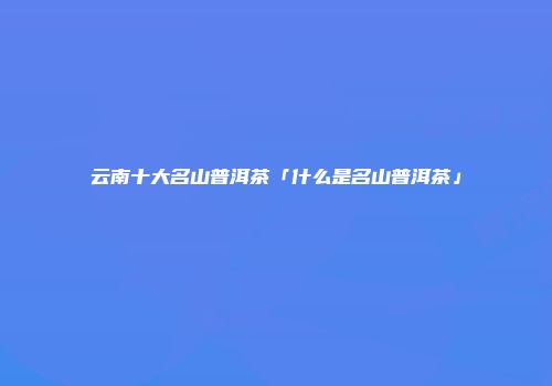 云南十大名山普洱茶「什么是名山普洱茶」